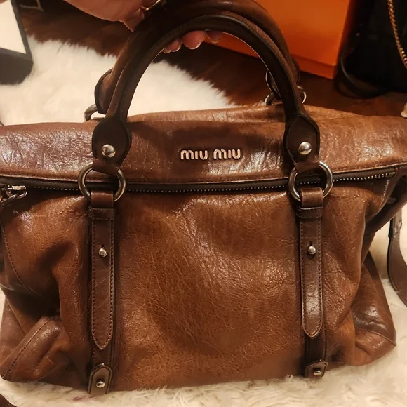 Miu Miu Brown Leather Briefcase with Vintage Appeal - Picture 4 of 10